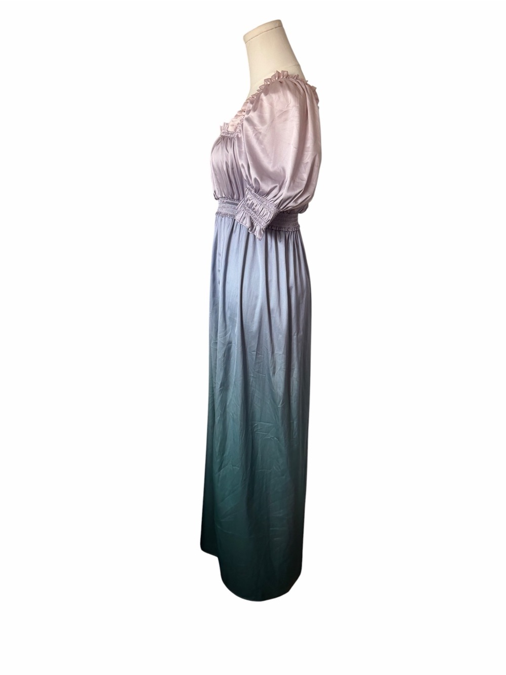 Especia Odette Maxi Dress with Puff Sleeves with slit - Picture 3 of 6